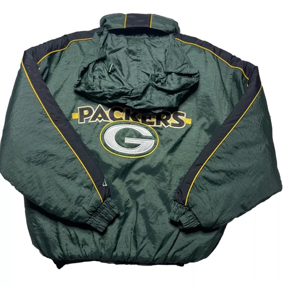 Vintage Green Bay Packers Hooded Jacket Men's large NFL Logo 7 Size 27X29 - Picture 3 of 6
